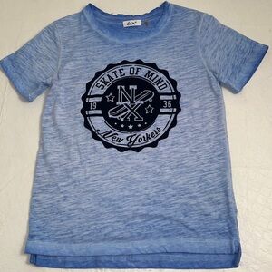 Dex blue heather soft short sleeve skateboard graphic t-shirt